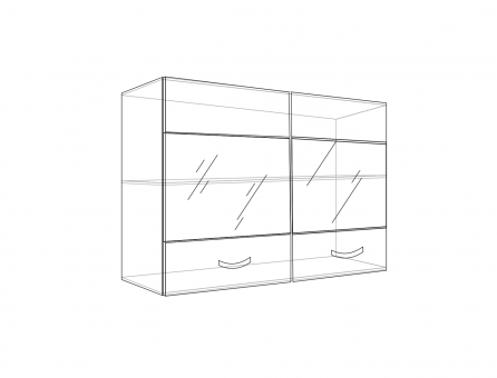 Шкаф навесная витрина 100 ВВ ЭЛИС - схема