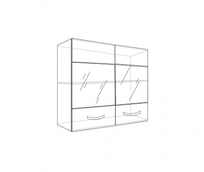Шкаф навесная витрина 60 ВВ ЭЛИС - схема