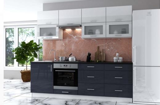 Кухня 2.4 БРАЙТ - белый (9003), графитовый серый (7024)