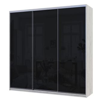 Шафа купе Сіті Лайт Слім Біле Дерево Скло Чорне 225х60х225 (DRS-011545)