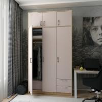 Шафа для одягу Doros Ронді з антресоллю Дуб Артизан/Кашемір 3ДСП 121х52х236 DRS-011667 (80737819)