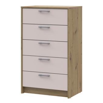 Комод Doros Ронді Дуб Артизан/Кашемір 5 ящиків 60х40х100 DRS-011784 (41516189)