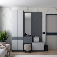 Вішалка з тумбою для взуття Doros Сола Графіт / Сірий 60х40х215 см DRS-011740 (44900343)