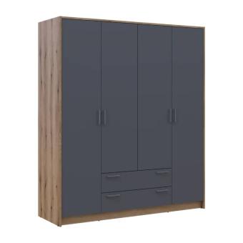 Шафа для одягу Doros Ронді Дуб Артизан/Графіт 4ДСП 160х52х195 DRS-011659 (80737824)