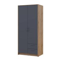 Шафа для одягу Doros Ронді Дуб Артизан/Графіт 2ДСП 82х52х195 DRS-011657 (80737804)