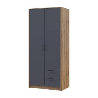 Шафа для одягу Doros Ронді Дуб Артизан/Графіт 2ДСП 82х52х195 DRS-011657 (80737804)