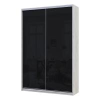 Шафа купе Сіті Лайт Слім Біле Дерево Скло Чорне 150х45х225 (DRS-011573)