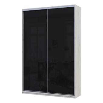 Шафа купе Сіті Лайт Слім Біле Дерево Скло Чорне 150х45х225 (DRS-011573)
