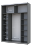 Шафа-купе двохдверна Doros G-Caiser 180х60х240 см Графіт/2 Дзеркала (DRS-011029)