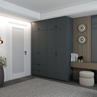 Шафа розпашна с антресолью Doros Лукас 180х50х240 см Графіт (DRS-011192)