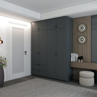 Шафа розпашна с антресолью Doros Лукас 180х50х240 см Графіт (DRS-011192)