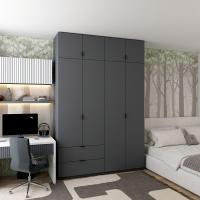 Шафа розпашна с антресолью Doros Лукас 160х50х240 см Графіт (DRS-011194)