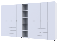 Комплект шаф для одягу Doros Гелар (3 шт.) 348,2х49,5х203,4 см Білий (DRS-011184)