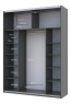Шафа-купе двохдверна Doros G-Caiser 180х60х240 см Графіт/1 Біле Скло (DRS-011036)