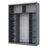 Шафа-купе двохдверна Doros G-Caiser 180х60х240 см Графіт/Дуб евок/1 Дзеркало (DRS-011227)