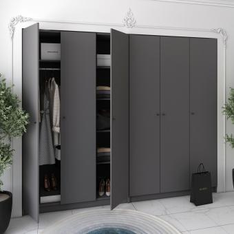 Комплект шаф для одягу Doros Промо (2 шт.) 270х48х204 см Графіт (DRS-011217)