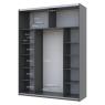Шафа-купе двохдверна Doros G-Caiser 180х60х240 см Графіт/Дуб евок/1 Чорне скло (DRS-011228)