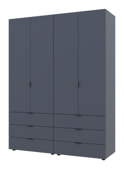 Комплект шаф для одягу Doros Гелар (2 шт.) 155х49,5х203,4 см Графіт (DRS-011117)