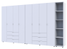 Комплект шаф для одягу Doros Гелар (3 шт.) 348,2х49,5х203,4 см Білий (DRS-011184)