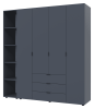 Комплект шаф для одягу Doros Гелар (2 шт.) 193,2х49,5х203,4 см Графіт (DRS-011153)