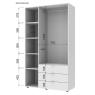 Шафа розпашна для одягу Doros Гелар 116,2х49,5х203,4 см Графіт (DRS-011108)