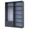 Шафа розпашна с антресолью Doros Лукас 180х50х240 см Графіт (DRS-011192)