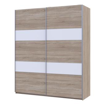 Шафа купе Doros L-Caiser Дуб сонома вставки Білий 2 ДСП 180х60х213 (DRS-011547)