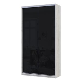 Шафа купе Сіті Лайт Слім Біле Дерево Скло Чорне 120х45х225 (DRS-011523)