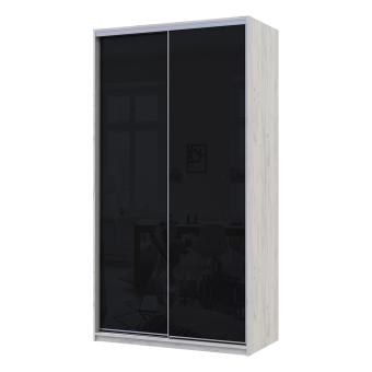 Шафа купе Сіті Лайт Слім Біле Дерево Скло Чорне 120х60х225 (DRS-011529)