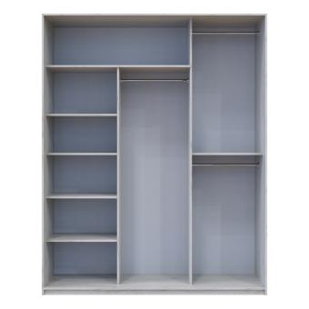 Шафа купе Сіті Лайт Слім Біле Дерево Скло Чорне 180х60х225 (DRS-011539)