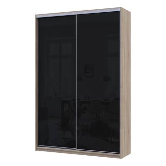 Шафа купе Сіті Лайт Слім Дуб Сонома Скло Чорне 150х45х225 (DRS-011534)