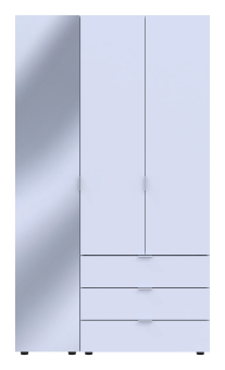 Комплект шаф для одягу Doros Гелар (2 шт.) 116,5х49,5х203,4 см Дзеркало/Білий (DRS-011132)