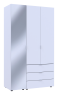 Комплект шаф для одягу Doros Гелар (2 шт.) 116,5х49,5х203,4 см Дзеркало/Білий (DRS-011132)