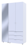 Комплект шаф для одягу Doros Гелар (2 шт.) 116,5х49,5х203,4 см Дзеркало/Білий (DRS-011132)