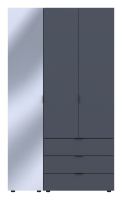 Комплект шаф для одягу Doros Гелар (2 шт.) 116,5х49,5х203,4 см Дзеркало/Графіт (DRS-011133)