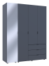 Комплект шаф для одягу Doros Гелар (2 шт.) 155х49,5х203,4 см Дзеркало/Графіт (DRS-011135)