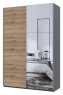 Шафа-купе двохдверна Doros G-Caiser 160х60х240 см Графіт/Дуб евок/1 Дзеркало (DRS-011038)