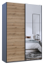 Шафа-купе двохдверна Doros G-Caiser 160х60х240 см Графіт/Дуб евок/1 Дзеркало (DRS-011038)