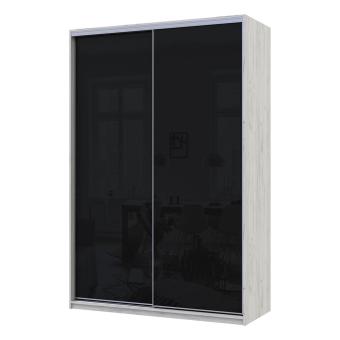 Шафа купе Сіті Лайт Слім Біле Дерево Скло Чорне 150х60х225 (DRS-011535)