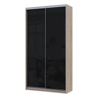 Шкаф купе Сіті Лайт Слім Дуб Сонома Скло Чорне 120х45х225 (DRS-011526)