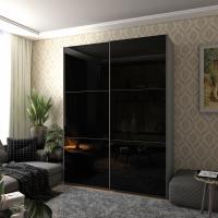 Шафа-купе двохдверна Doros G-Caiser 180х60х240 см Графіт/2 Чорних скла (DRS-011030)