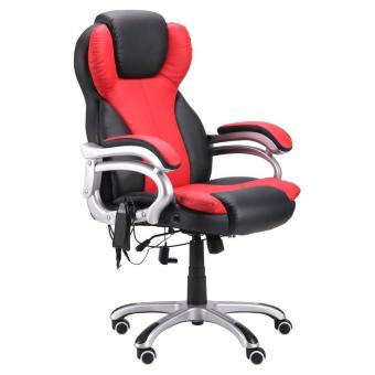 Кресло массажное AMF МАЛИБУ - Кожзам PU черный , красный 