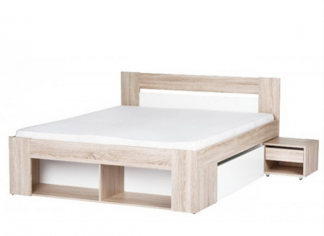 Кровать 160 РИКО - дуб сонома, белый