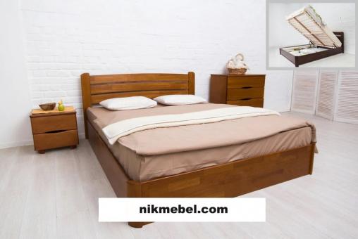 Ліжко 2Сп СОФІЯ з підйомним механізмом (колекція МАРІЯ) - світлий горіх
