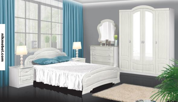 Спальня СОНАТА - білий, вершковий браш (1)