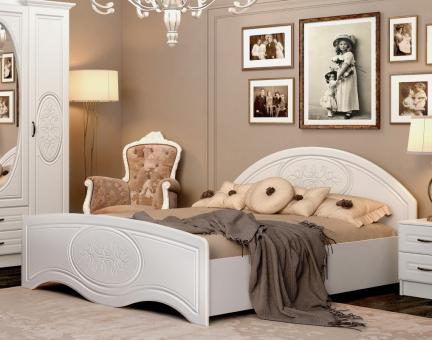 Кровать Василиса высокое изножье - белый