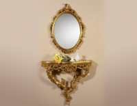 Зеркало с консолью ROSANA поталь (золото/серебро)