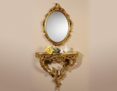 Зеркало с консолью ROSANA крашеное (золото/серебро)